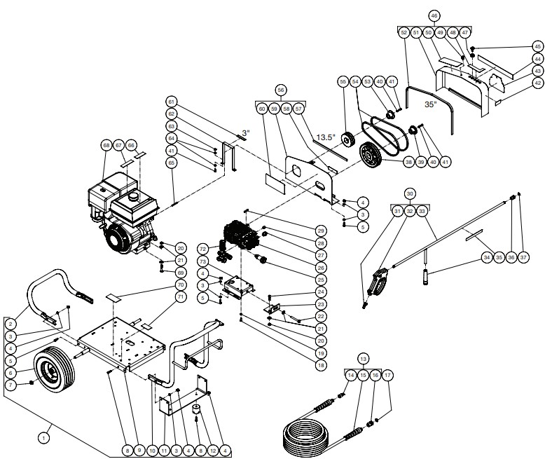 MITM JCW-3504-2MSB pressure washer parts and manual